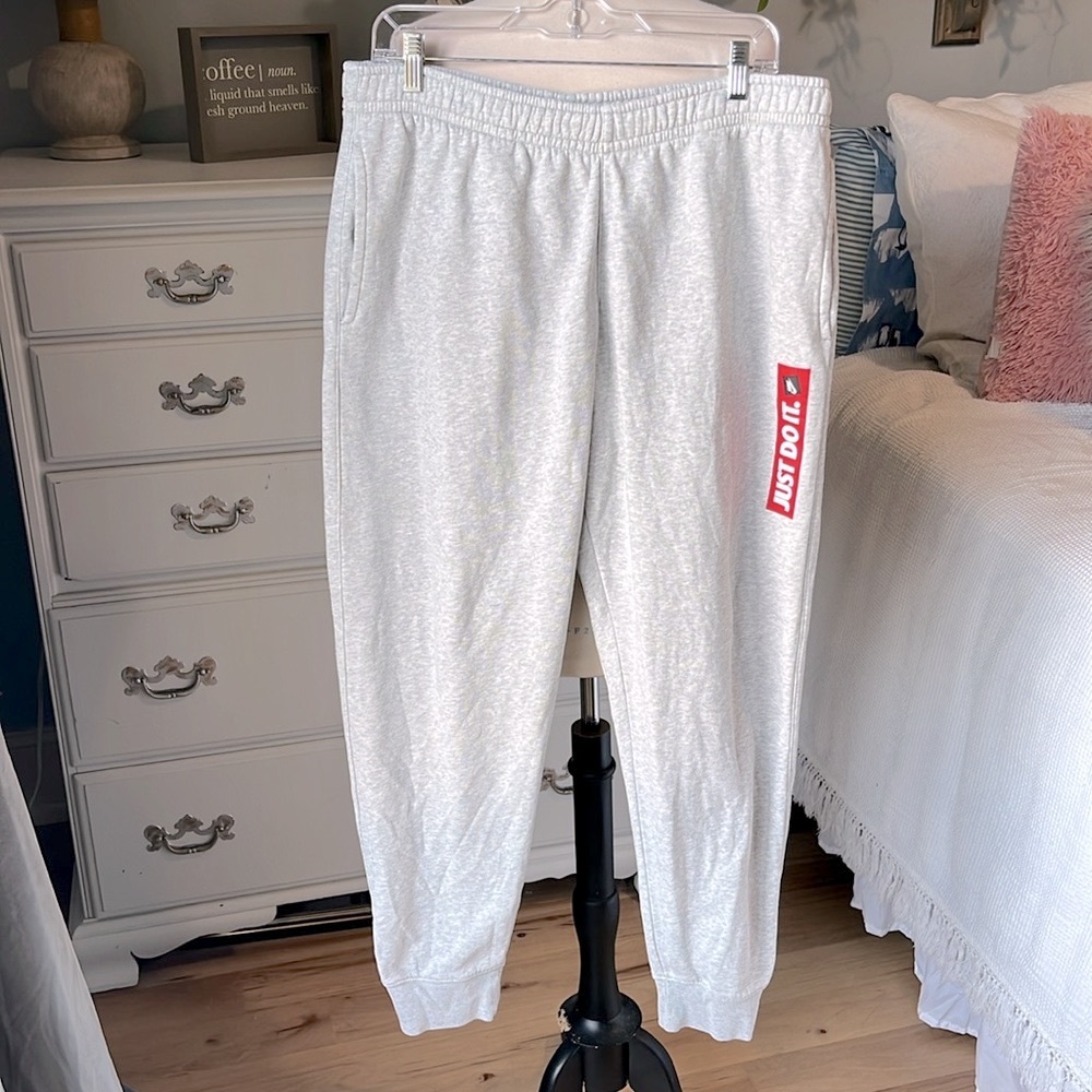 Nike Sweatpants Gray Cotton Mens Large